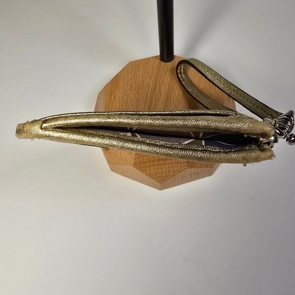 Coach gold leather Multi Color Signature Ashley Skinny ID wallet - Picture 6 of 7